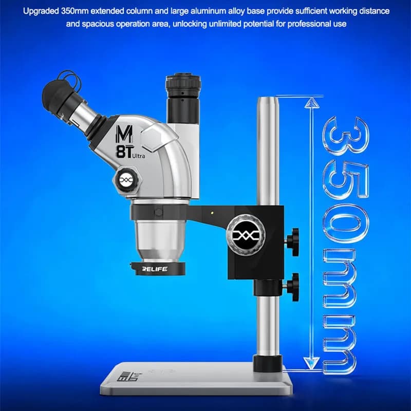 Microscopio Stereo Trinoculare SUNSHINE M8T con Lente Ottica 6-72X Zoom Continuo per Osservazione Biologica e Riparazione PCB IC