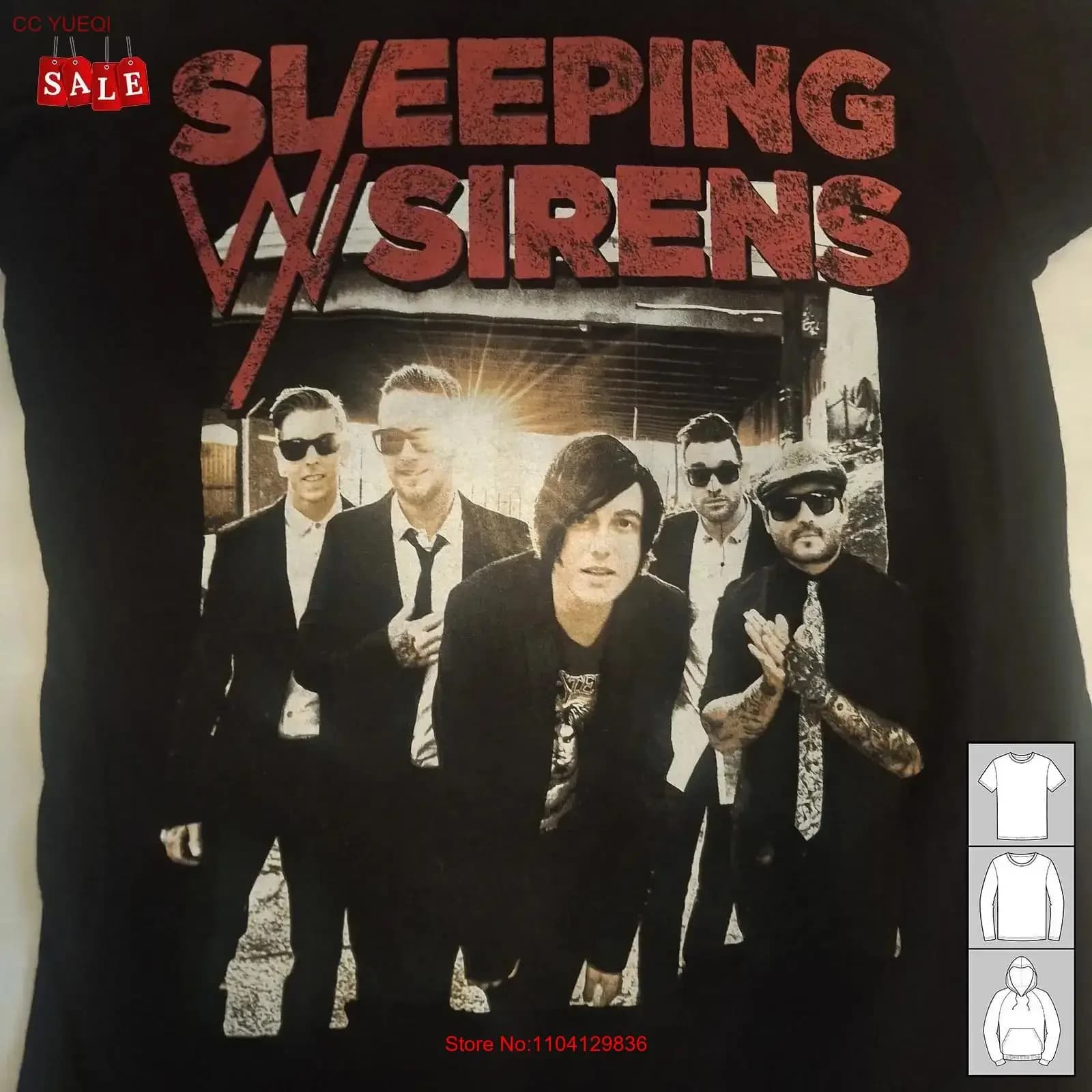 Nuova rara maglietta Sleeping with Sirens Band per i fan, tutte le taglie, NH295, vintage, leggermente traspirante, versatile, elegante, da uomo