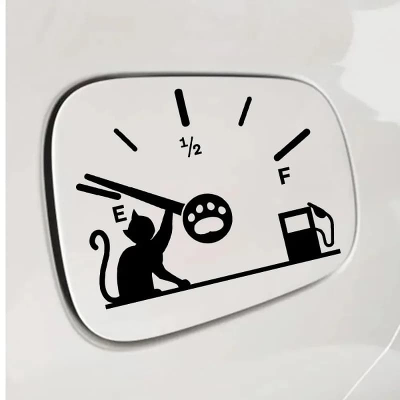 1 adorabile adesivo in vinile con indicatore di carburante per gatti e cani, adesivo impermeabile resistente al sole per il tappo del serbatoio dell'auto