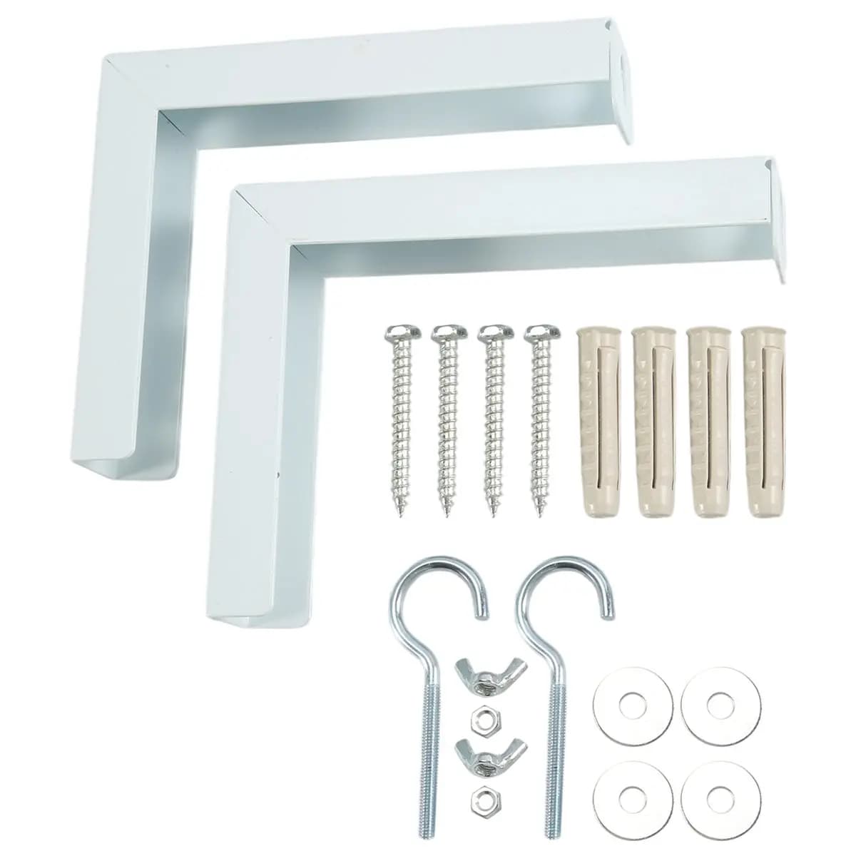 【SPECIAL OFFER】2Pcs Projector Curtain Hanger Projector Screen L-Bracket Mounting Hanger Holder Adjustable Extension Mount Stand