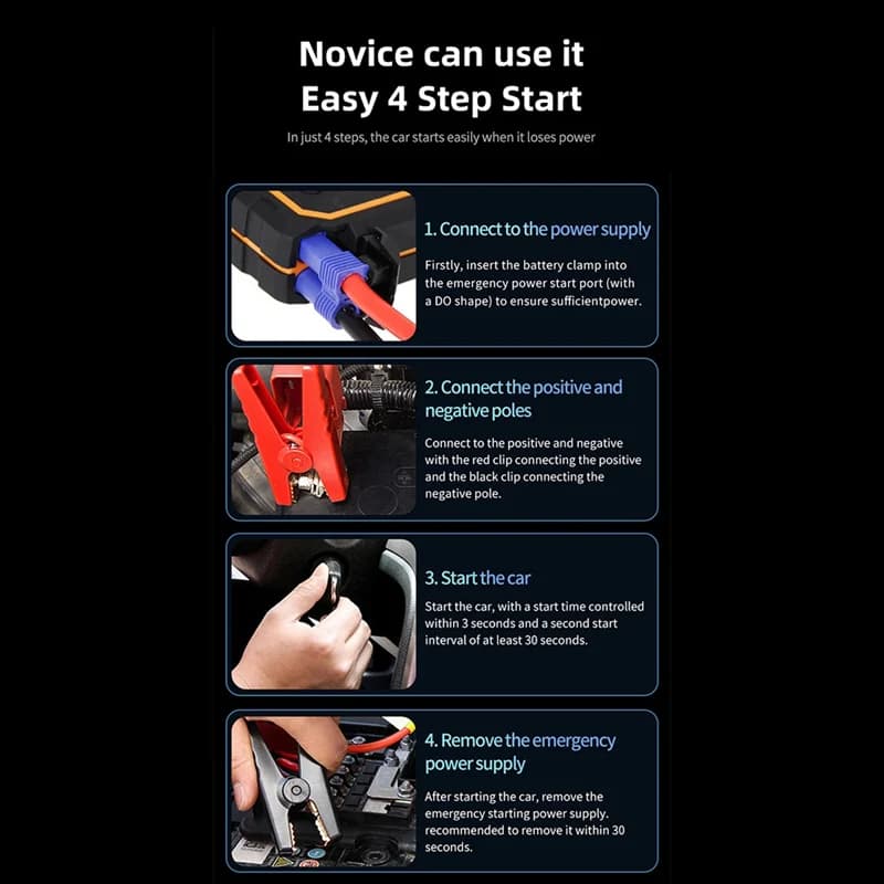AB56-Car Jump Starter Gonfiaggio dell'aria Pompa di ricarica portatile Macchina all-in-one Batteria per auto Caricabatterie Power Bank Pompa d'aria