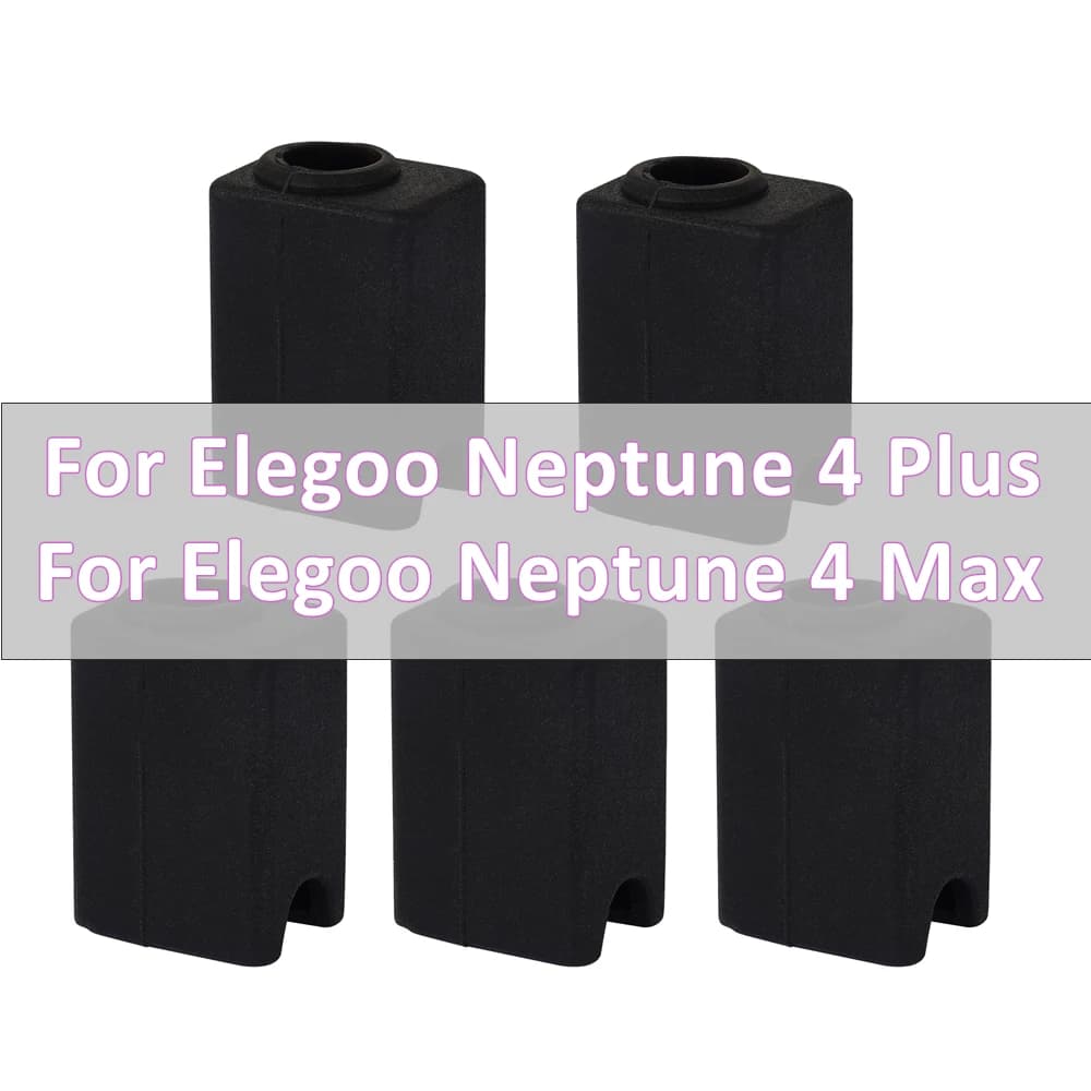 Calzini in silicone 5 pezzi per Elegoo Neptune 4 Plus Copertura del blocco riscaldatore Custodia per isolamento termico Hotend per Neptune4 Max, Colore nero