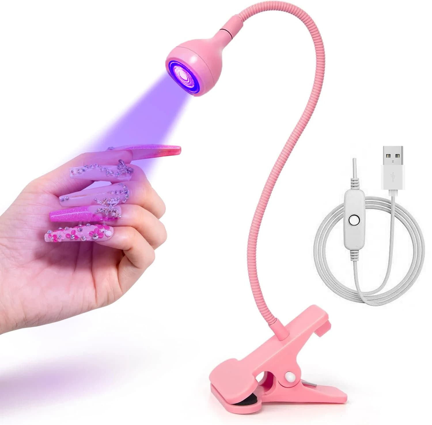 LINMANDA UV Smalto per unghie Lampade per polimerizzazione Gel UV Lampada per unghie a collo di cigno Asciugatrice professionale per smalto gel per polimerizzare punte per unghie Strumento artistico