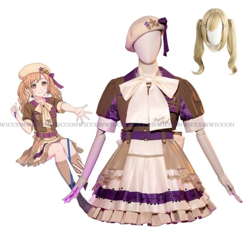 Anime BanG Sogno! Poppin'Party Princess Gonna Lolita Dress Ichigaya Arisa Costume Cosplay Wig Woman Kawaii Nice Christmas Dress