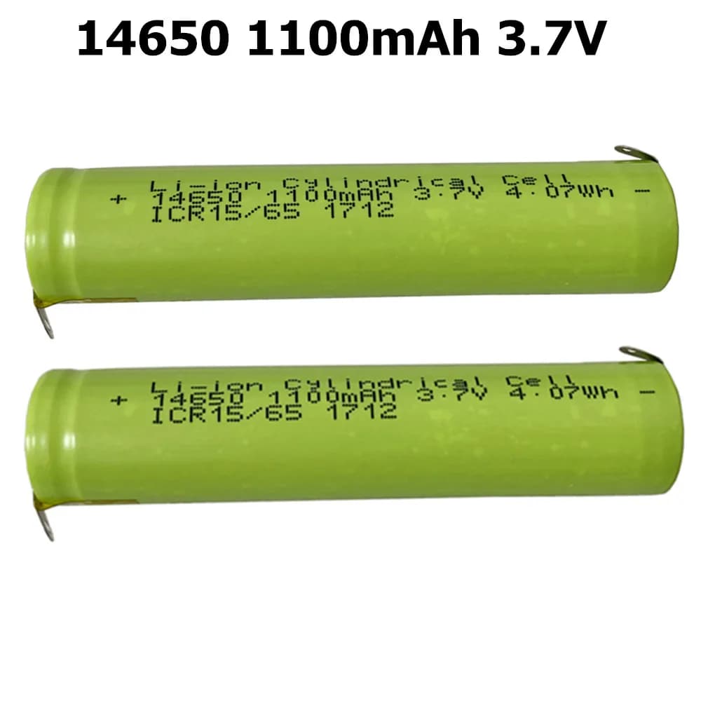 2PCS ICR 14650 3.7V 1100mAh rechargeable lithium battery for sonic electric toothbrush flashlight drill battery screwdriver