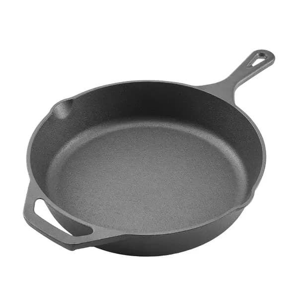 Set of 4-piece cast iron pans 6 8 10 12 inches with black silicone handle