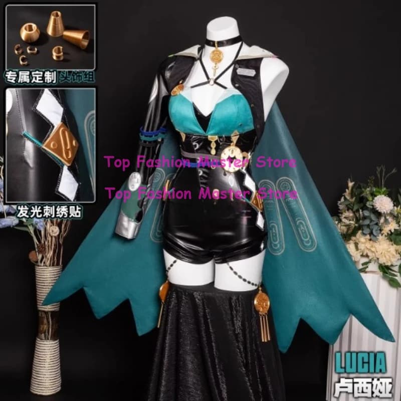 Costume Cosplay ZZZ Game Zenless Zone Zero Lucia Elowen, Women's Agent Dress, Coat, Gonna, Copricapo and Halloween Party Accessories, Outfit Lucia