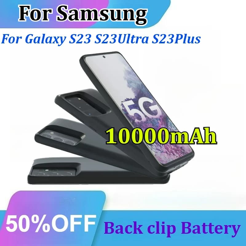 For Samsung Galaxy S23 S23Ultra S23Plus Battery Charger Case , Capacity 10000mAh Power Bank Charger Cover Spare Battery