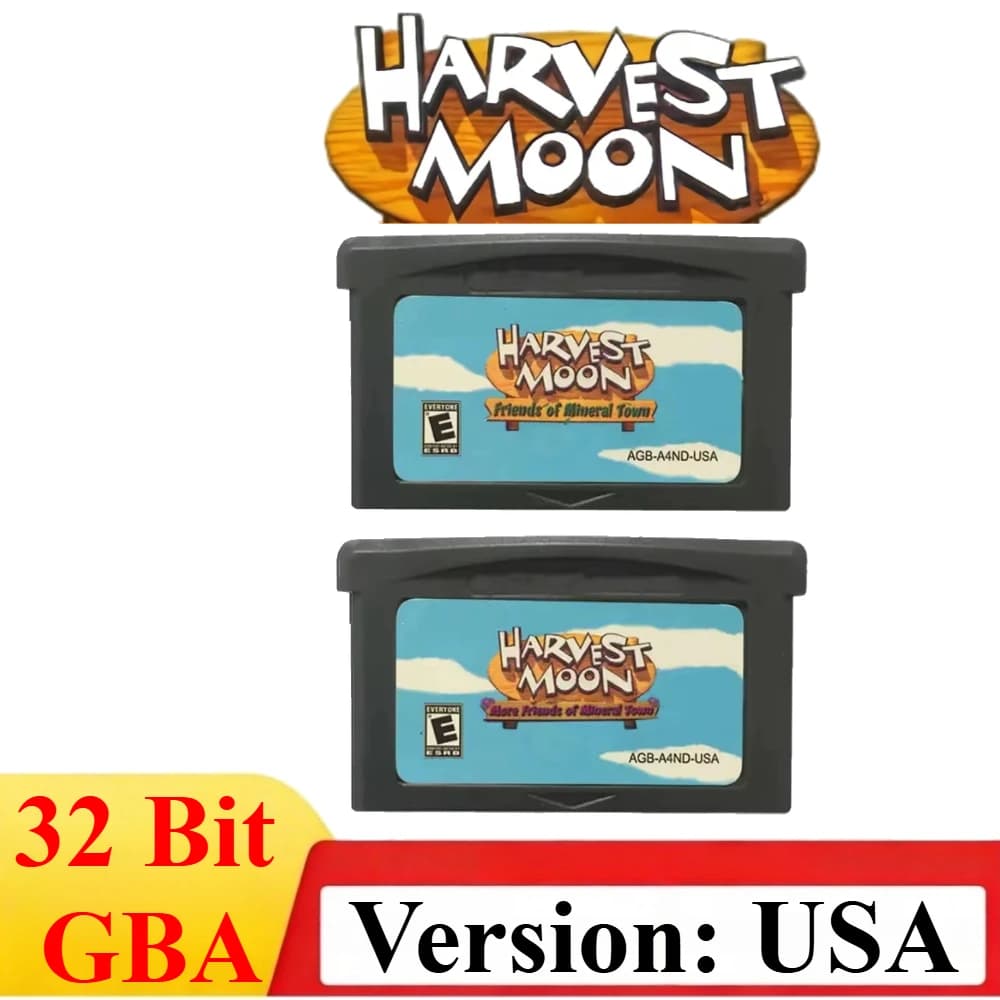 Cartuccia di Gioco GBA/SP/DS USA Harvest Moon, Scheda Console per Videogiochi a 32 Bit, Friends of Mineral Town e More Friends of Mineral Town