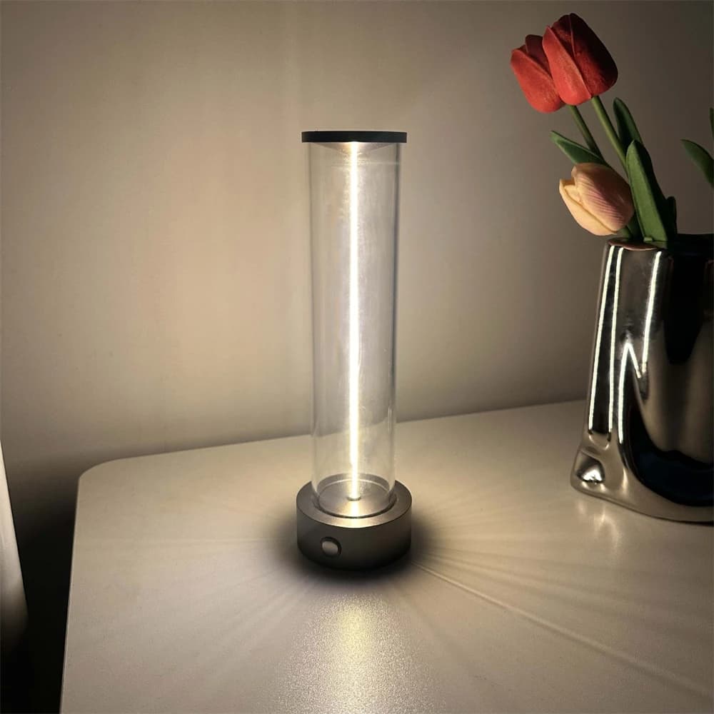 Lampada da Scrivania LED Minimalista Moderna, Luce Notturna Creativa con Cavo di Ricarica USB, Lampada da Comodino Touch per Camera da Letto