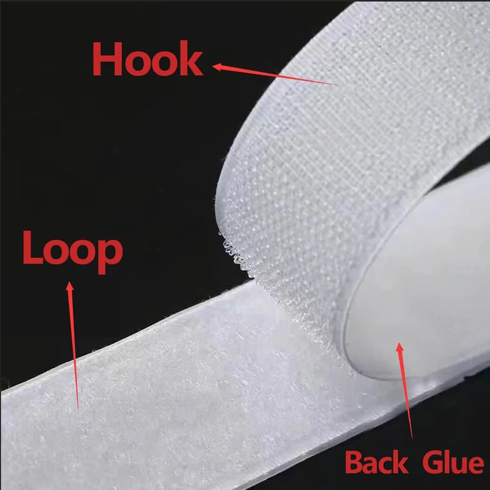 Nastro velcro autoadesivo resistente da 3 metri/paia Nastro adesivo resistente con gancio e anello in nylon da 2-5 cm per artigianato fai-da-te, organizzazione domestica