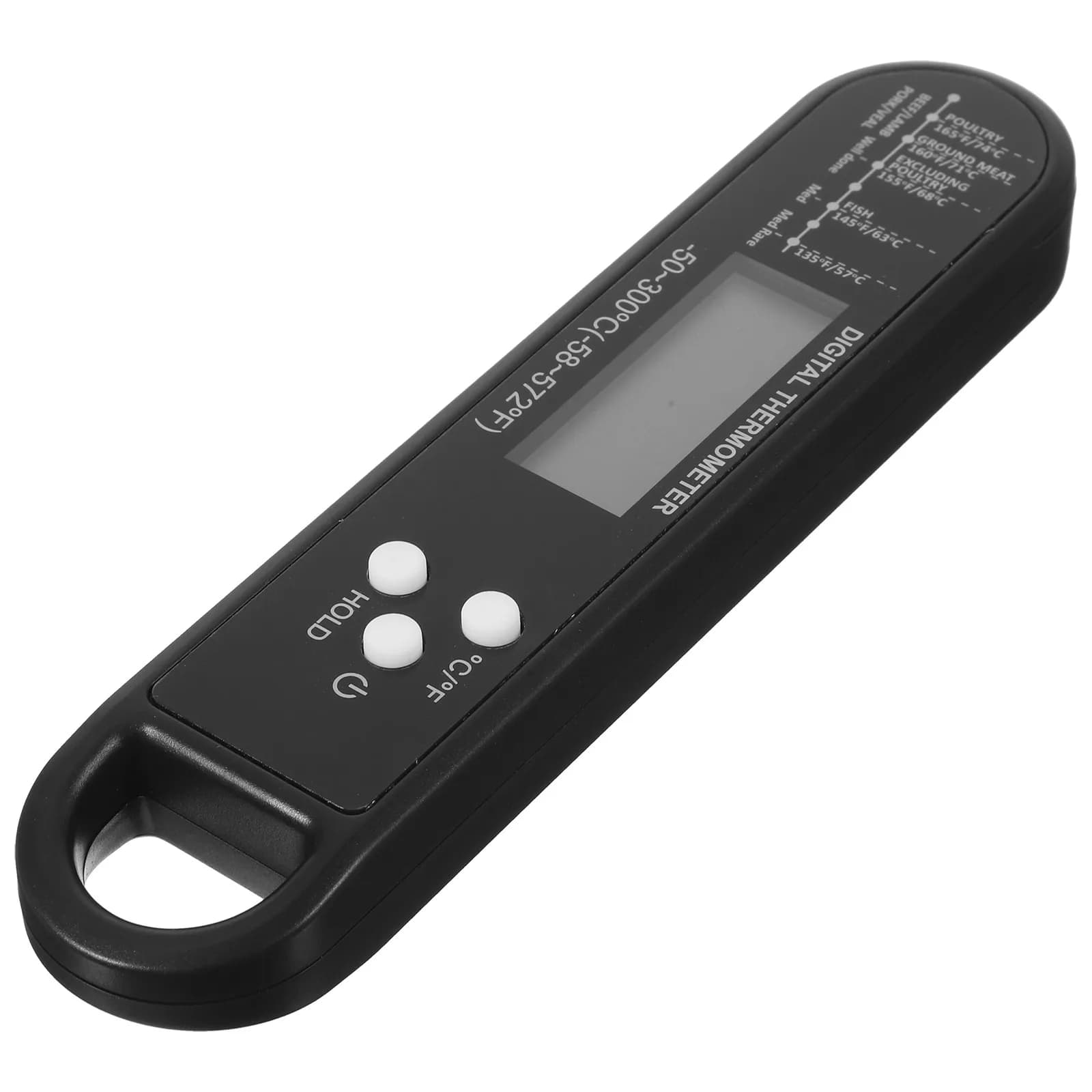 Termometro Digitale per Carne, Sonda per BBQ, Friggitrice ad Aria, Pieghevole, Alta Precisione, per Cucina e Cottura, in Acciaio Inox, Multifunzione