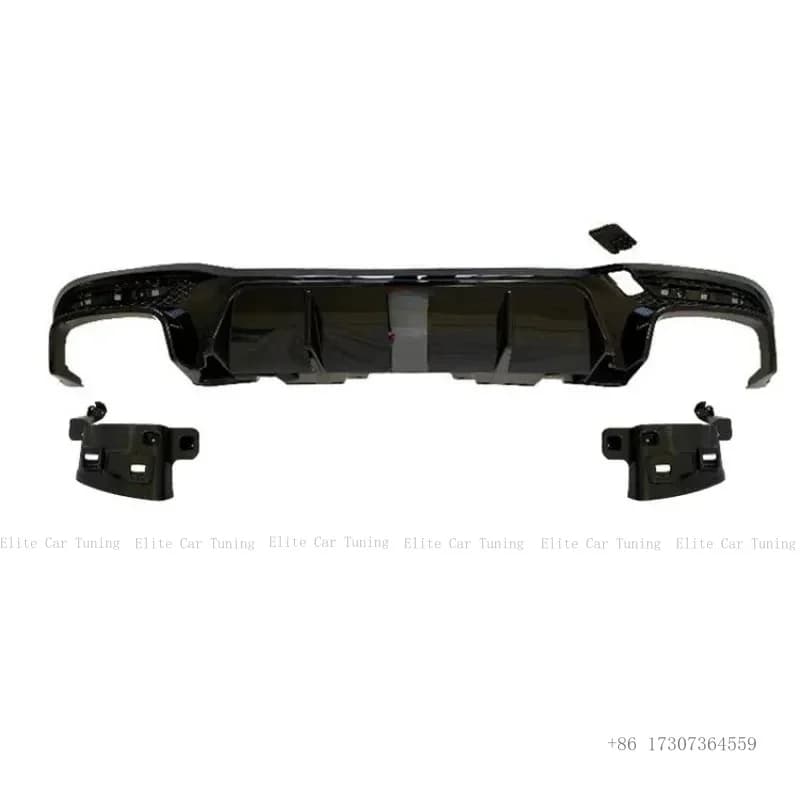 ABS diffuser with Supports for Exhaust Terminals and rear bumper lip for Mercedes GLE-Class W166 GLE 450, BS Style, 2016-2019