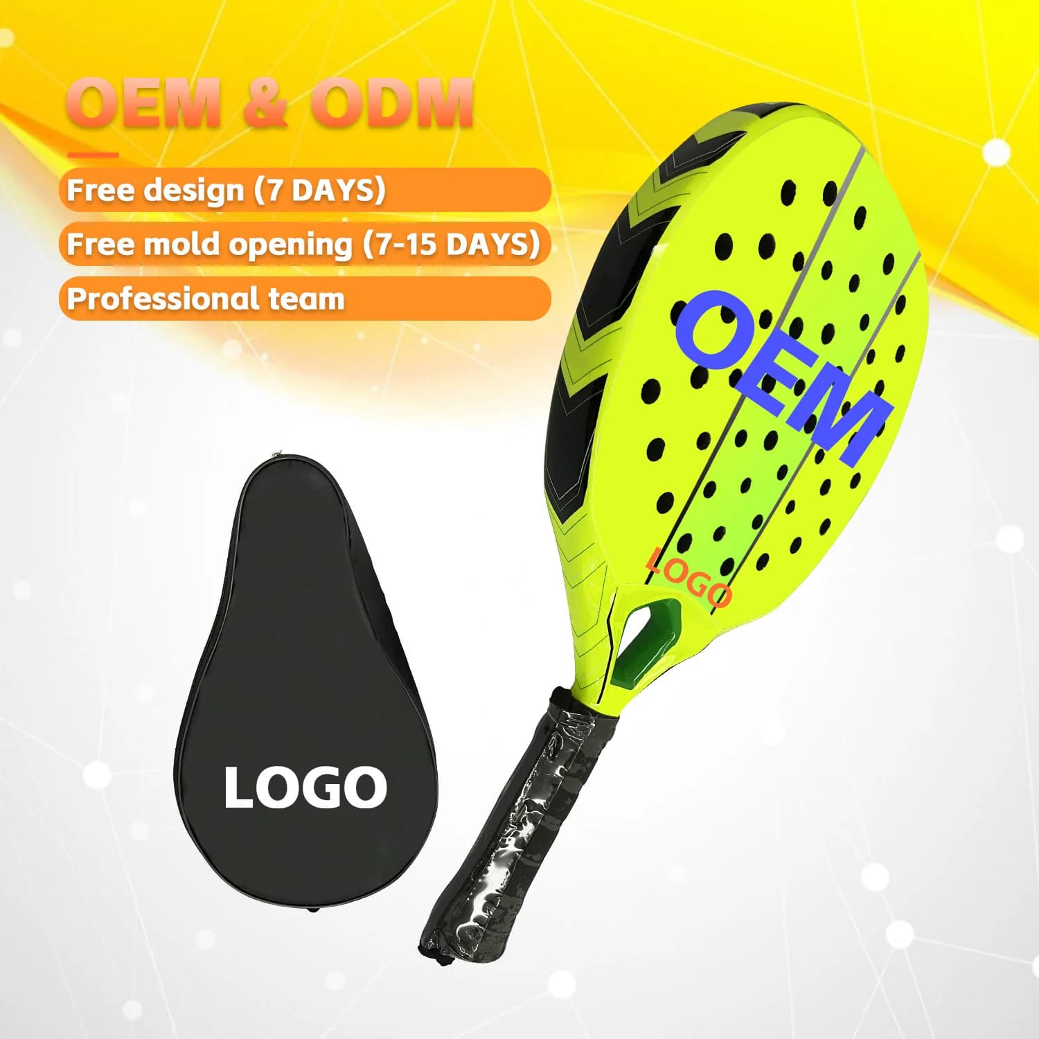 L Logo fai da te Forma di diamante Padel Paddle in fibra di carbonio 12K Telaio in carbonio con EVA Time Face OEM Padel Racchette Beach Tennis
