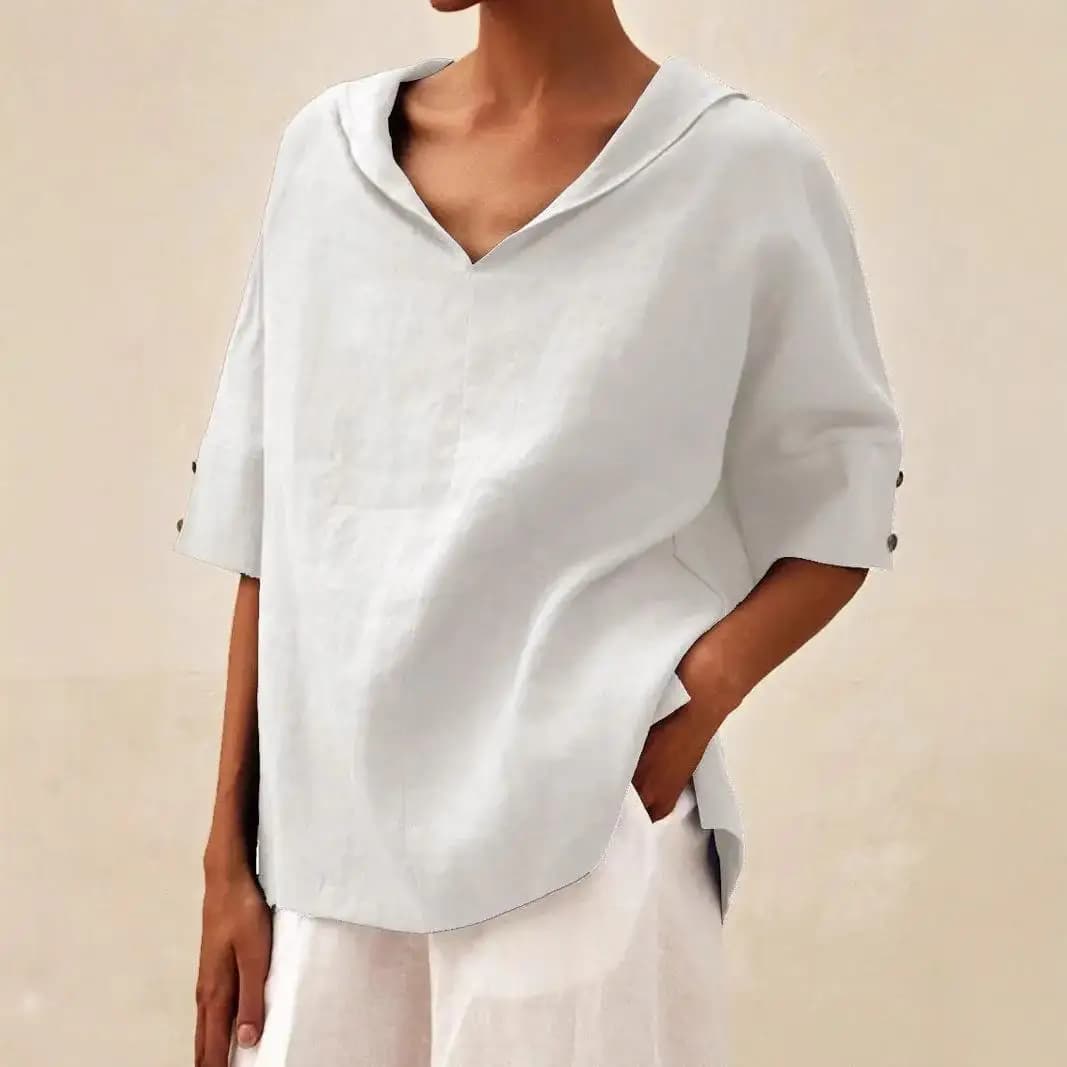 Women's Single Cotton Linen Hooded Top T-shirt Comfortable Breathable Loose Fit Five-Quarter Sleeve Color Commute Style