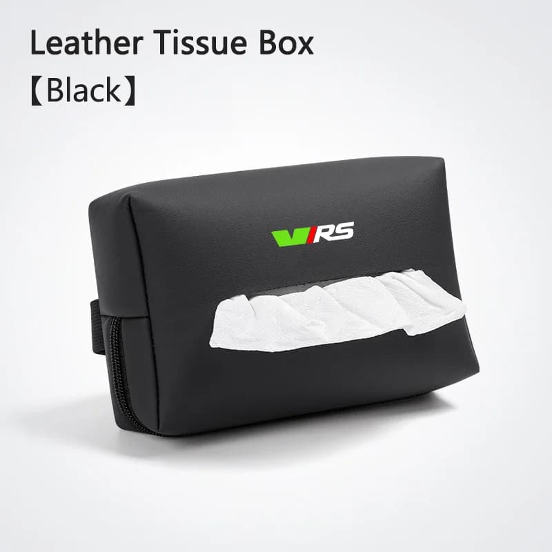 1pcs Leather Tissue Boxs Organizer Car Tissue Bag For Skoda Octavia Virs RS IV Car Seat Back Tissue Box Car Interior Accessories