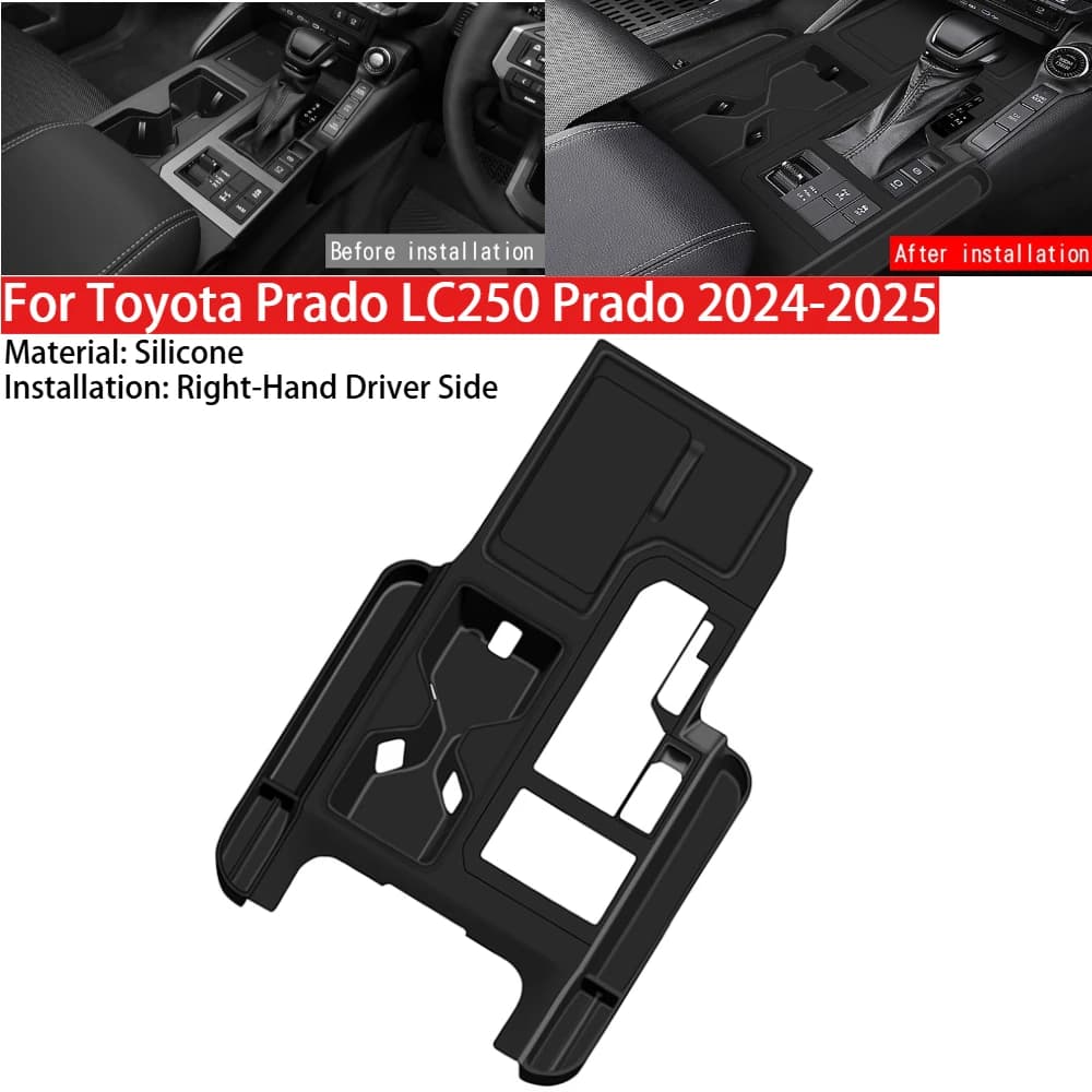 Destra Pannello Del Cambio In Silicone Pad Console Centrale Copertura Zerbino Scatola di Immagazzinaggio del Sedile per Toyota Prado LC250 Prado 2024-2025