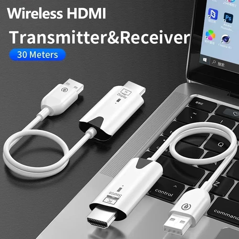 5.8G 1080P@60Hz Wireless HDM1-compatibile e ricevitore Estensore HDMI wireless Portata 50M Plug&Play per PC TV/Proiettore/Monitor