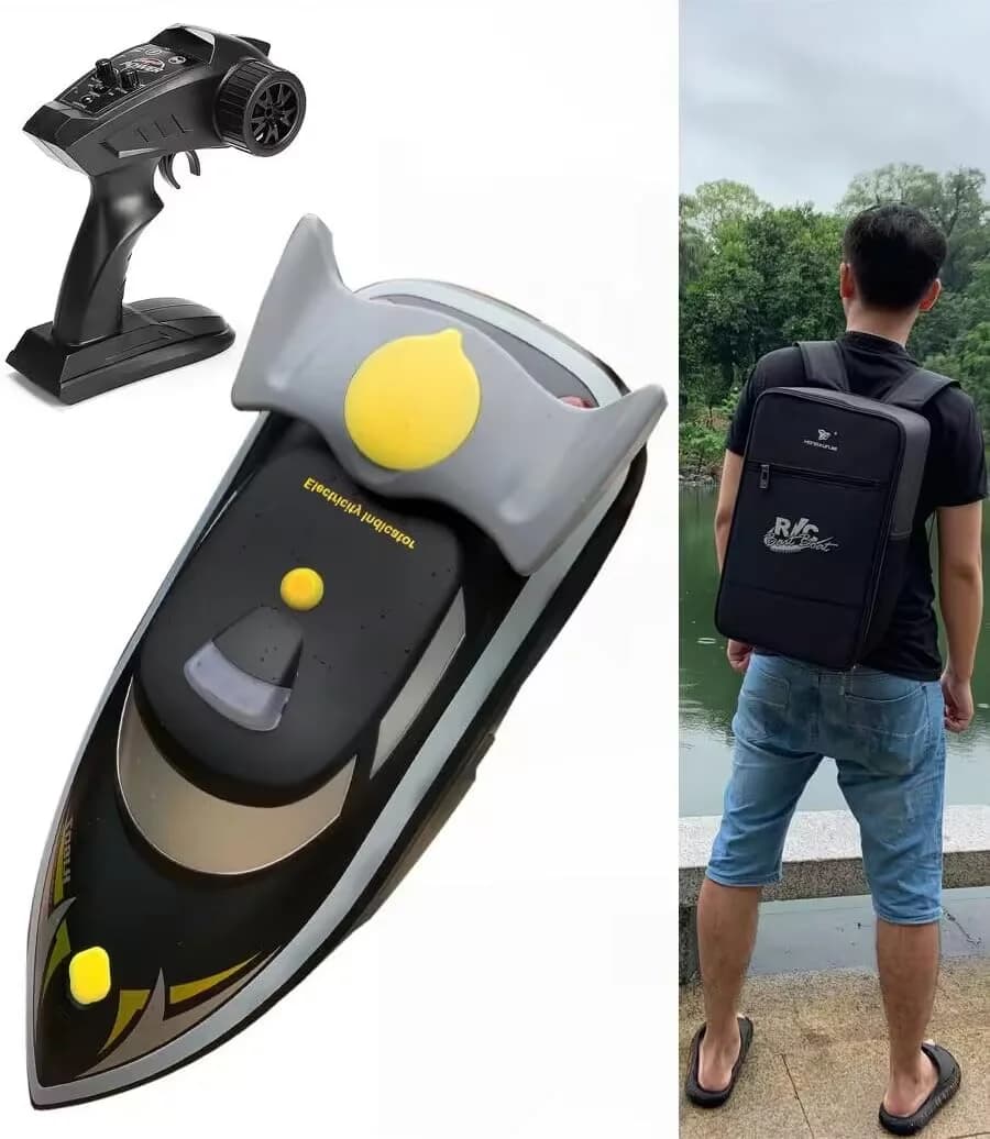 Barca telecomandata barca da pesca correzione rete a lungo raggio crociera 500 metri 2.4G telecomando lunga durata con luci Dual