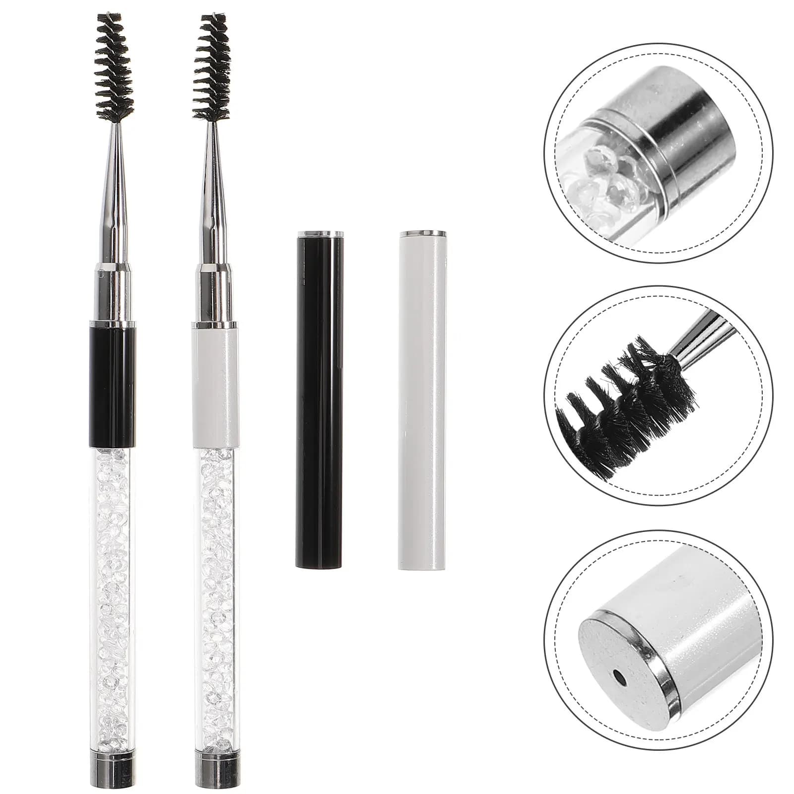 2 Pezzi Spazzola per Ciglia Leggera e Riutilizzabile, Strumento Applicatore per Arricciare, Pettinare e Applicare il Mascara, Ideale per Viaggi, Salone, Regalo, Cura degli Occhi