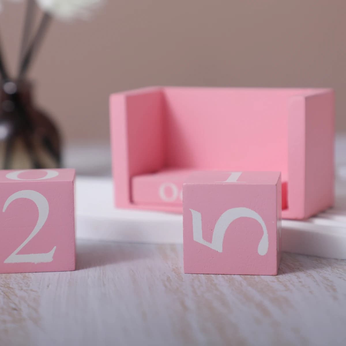 1 set (6 pezzi) Calendario perpetuo in legno vintage Blocchi eterni Visualizzazione della data del mese Accessori da tavolo Puntelli per fotografia Home Office