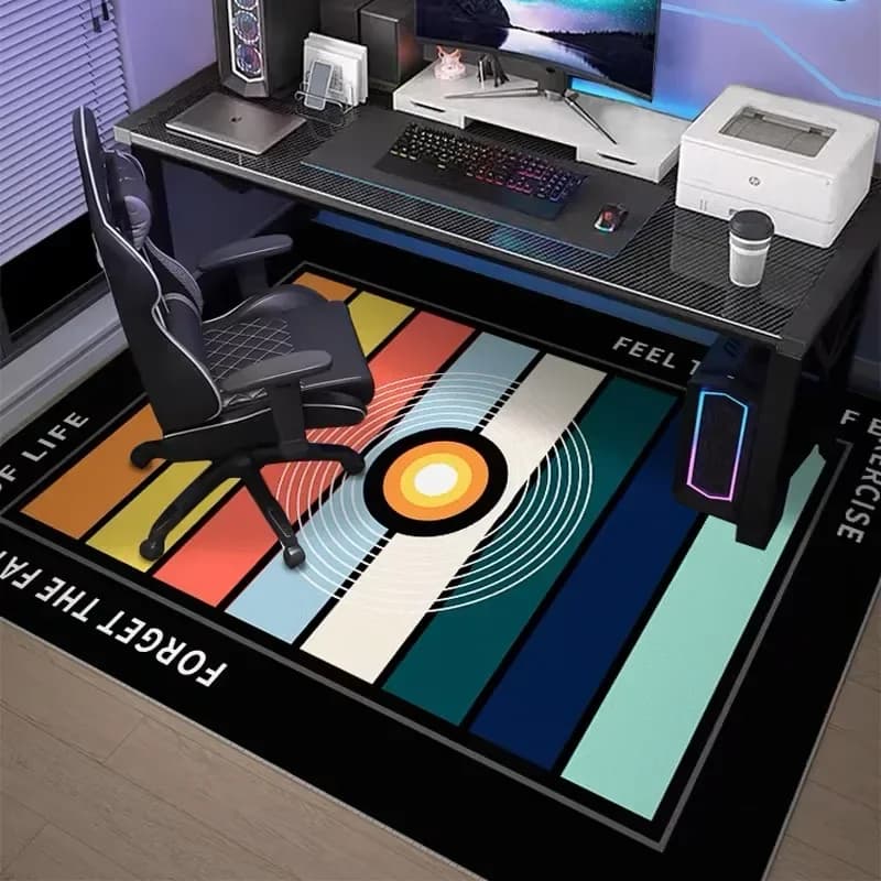VIKAMA Fantastic game room carpet, swivel chair cushion for soundproof computer desk, living room and bedroom carpet, home decoration