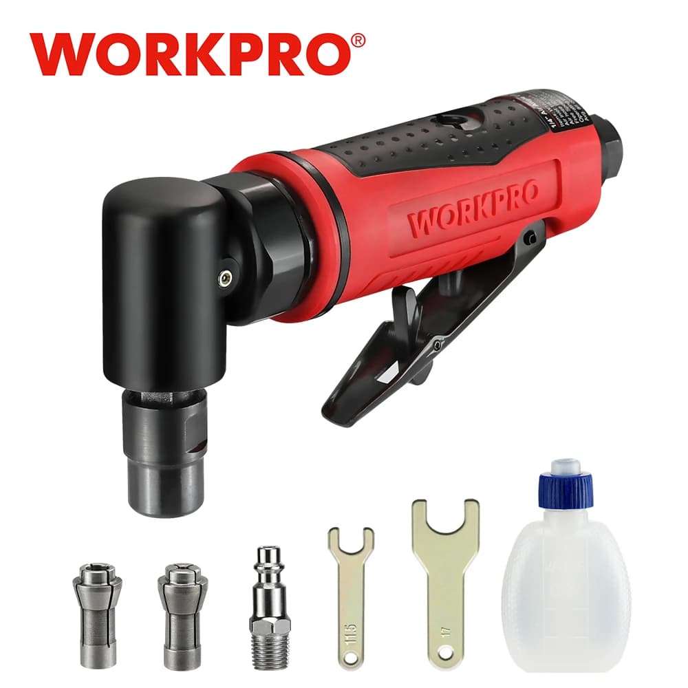 Smerigliatrice angolare ad aria WORKPRO 1/4 ''smerigliatrice pneumatica pneumatica ad angolo retto alimentata ad aria a 90 gradi per la lucidatura del taglio della molatura