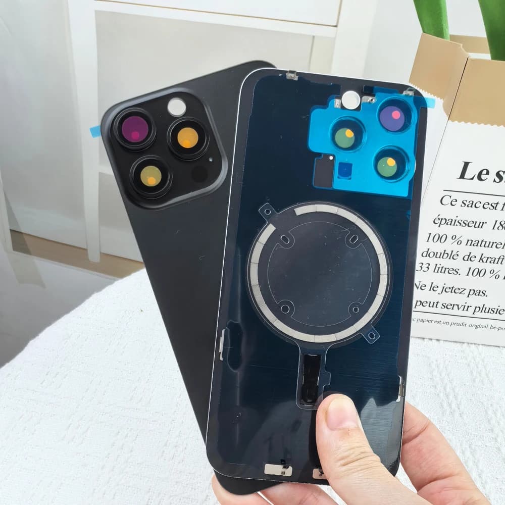 New Back Glass Replacement For iPhone 15 15 Plus 15 Pro Max Rear Door Battery Housing Cover With Camera Lens Frame Metal Plate
