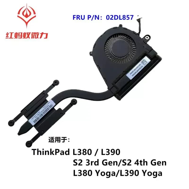 Heatsink and Fan Assembly for Lenovo ThinkPad S2 3rd Gen 4th Gen L380 L390 Notebook 02DL857