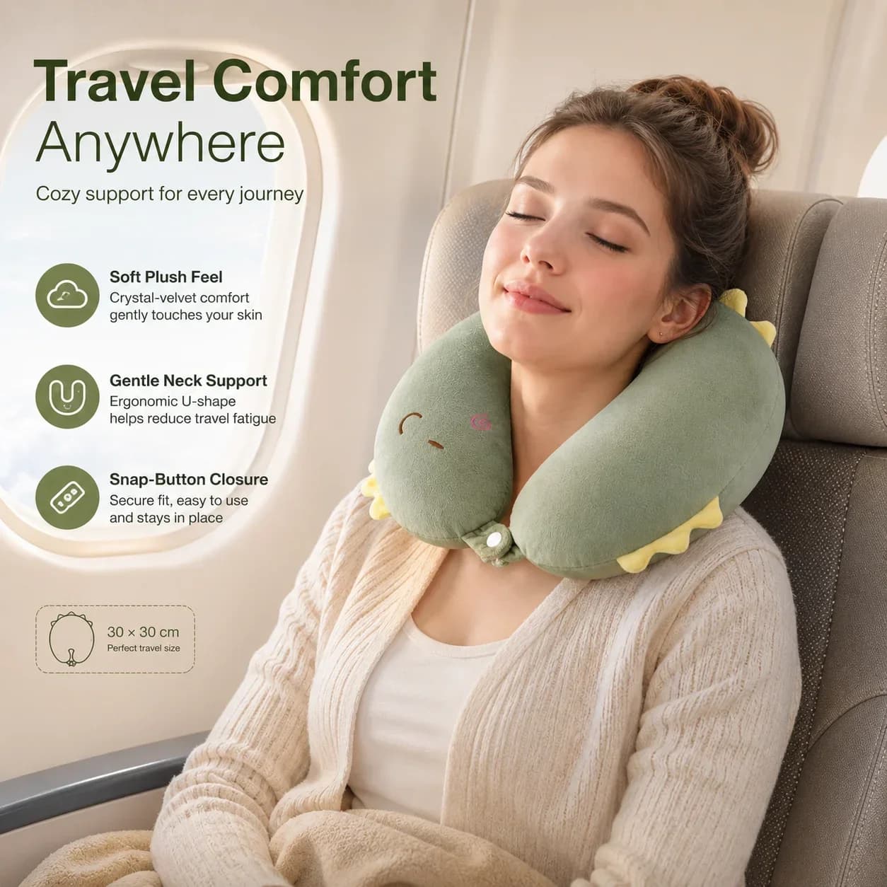 U Shaped Memory Foam Travel Pillow Soft Neck Support Cushion for Plane Car Office Nap Pillow for Students Adults