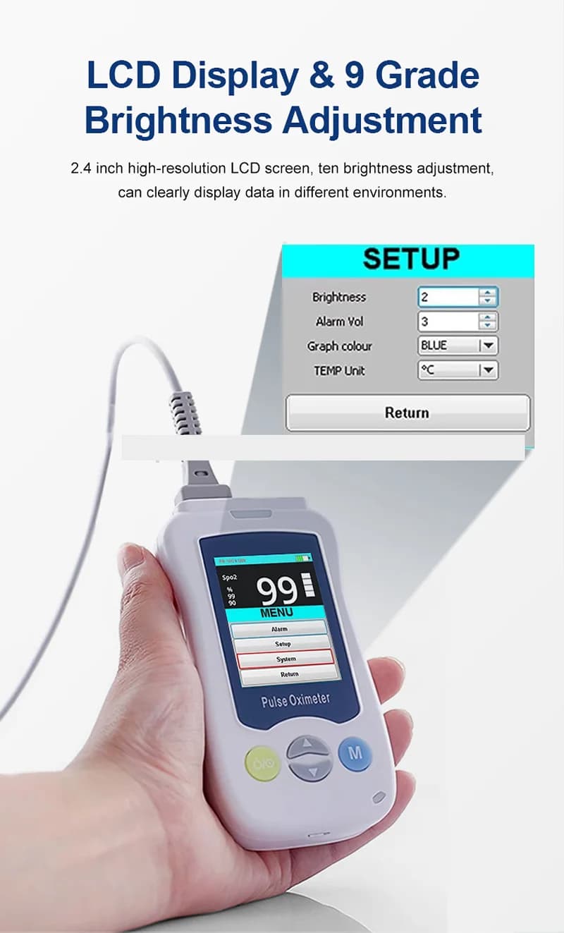 Intelligence Pulse Oximetern Spo2 Monitor Oximeters Handheld Saturimetro Oxygen Saturation Pulse Oximeters Large Screen