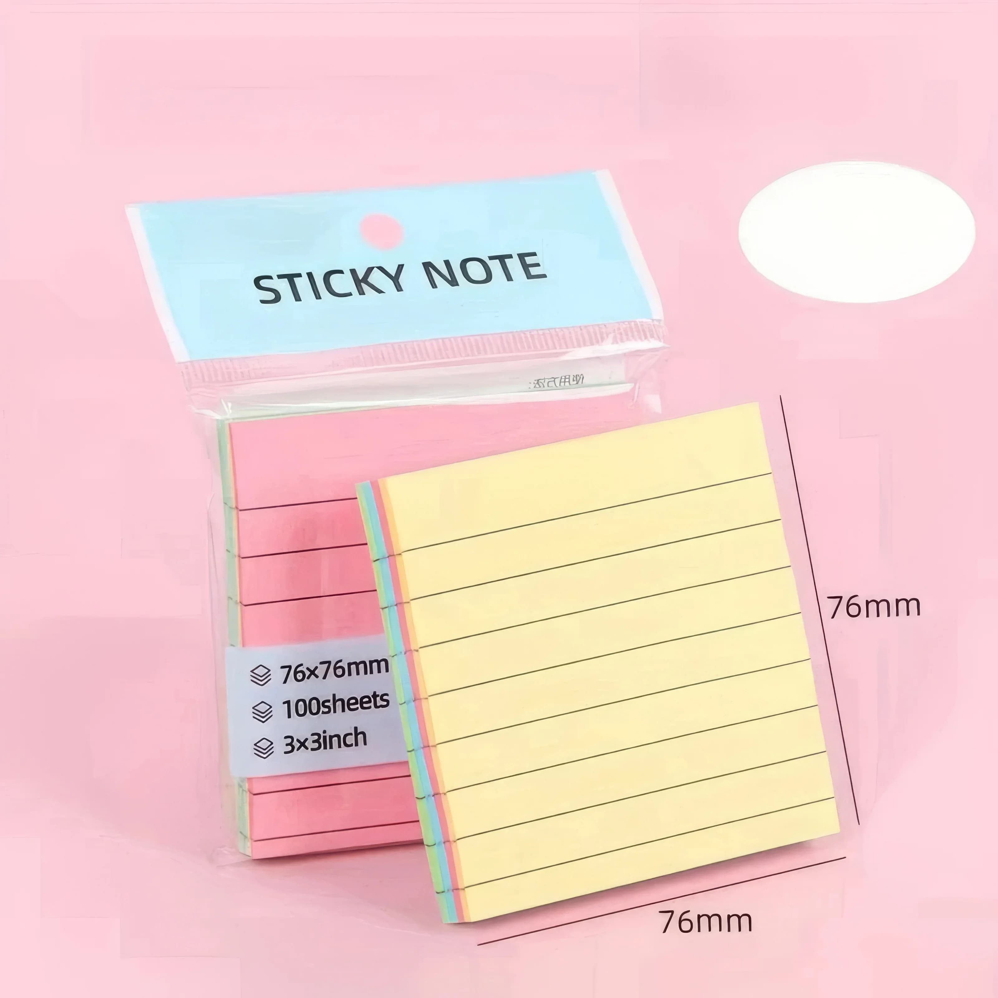 Set di Foglietti Adesivi a Righe Codificati per Colore ​ – 4 colori pastello, facile da staccare, colla riposizionabile, ideale per la scuola, l'ufficio.