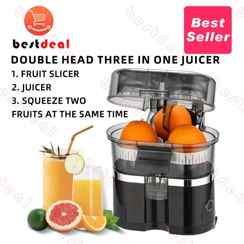 Fully Automatic Double Extraction for Oranges, Lemons, Mandarins and Fruits - Juice Extractor, Mixer, Blender