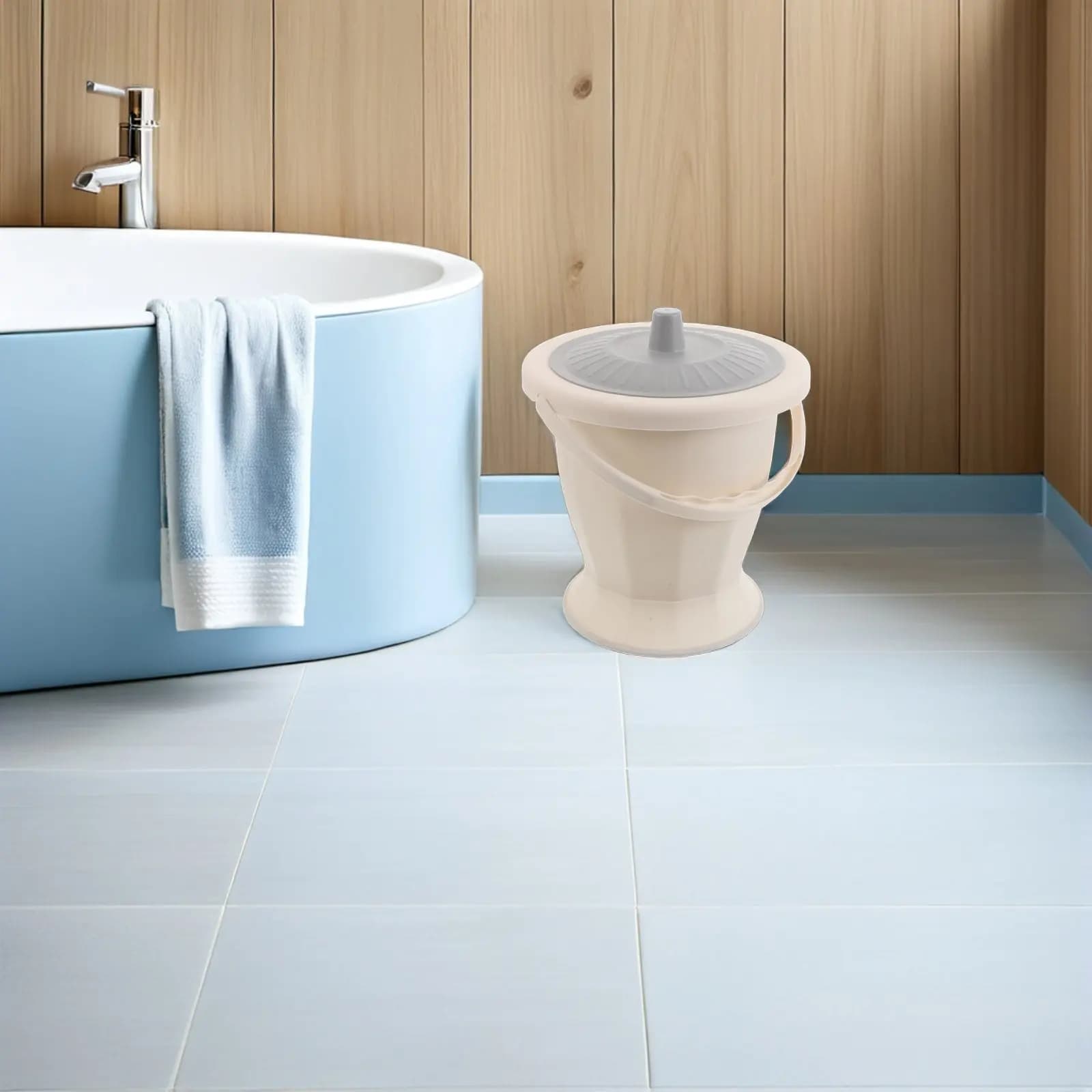 1Set Portable Toilet for Adults Bedroom Emergency Urinal Pot with Leakproof Lid Cleaning Brush Commode Bucket for Elderly Home