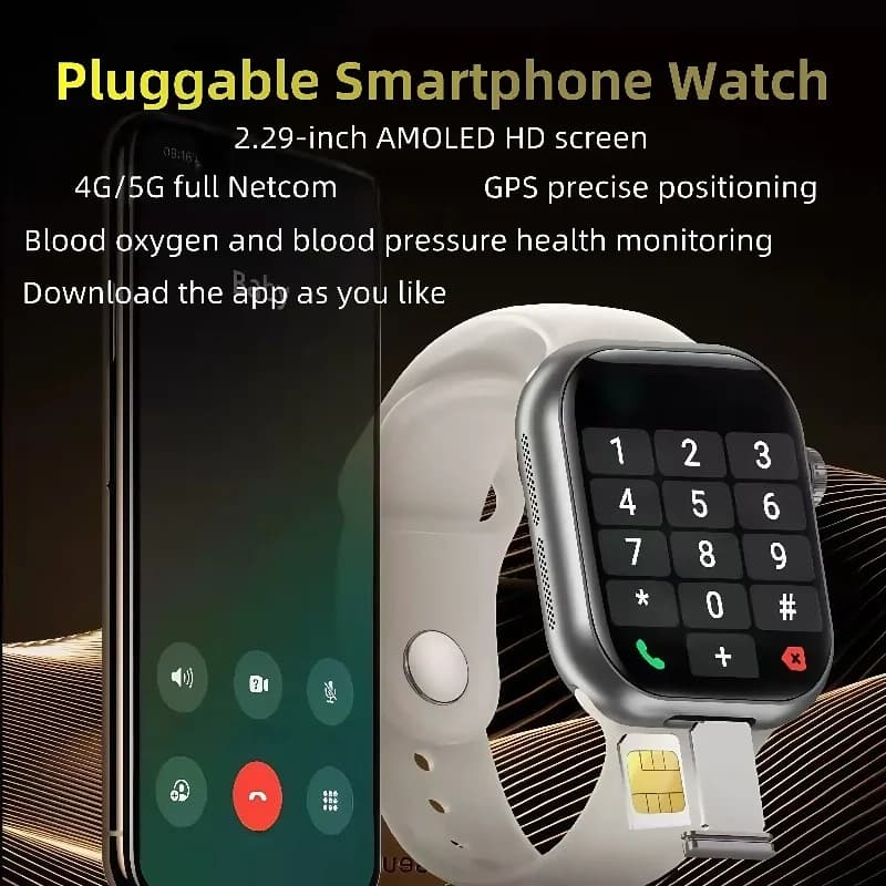 VP29 Smartwatch 5G Android 256GB di archiviazione 4G/5G LTE Sim Card GPS WIFI 2.29 pollici 490*580 Amoled Smart Watch con fotocamera rotativa da 8MP