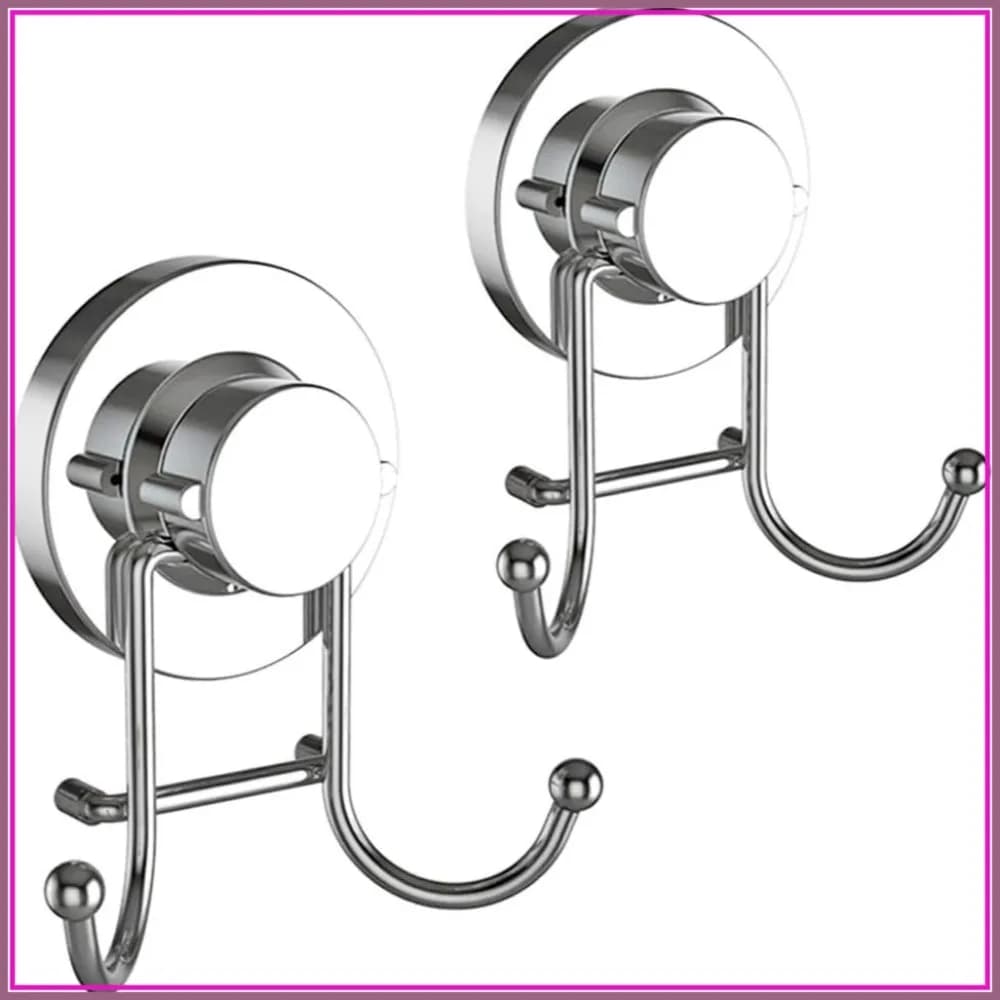 Ganci a ventosa per doccia e bagno, porta asciugamani, confezione da 2 – Per appendere asciugamani, accappatoi, cappotti - su piastrelle, porte in vetro o specchi