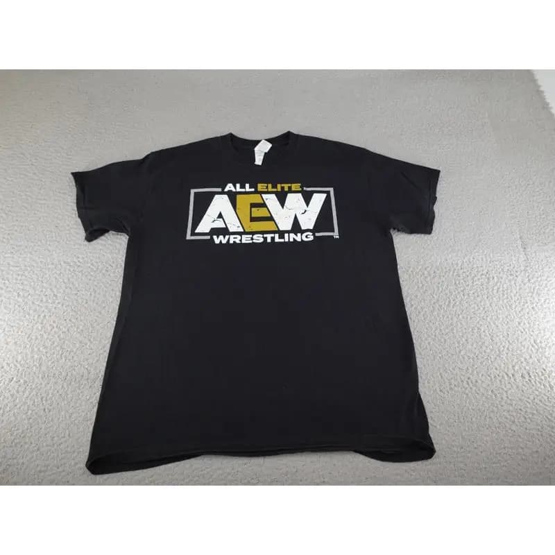 AEW All Elite men's wrestling shirt with big logo professional black wrestling shirt