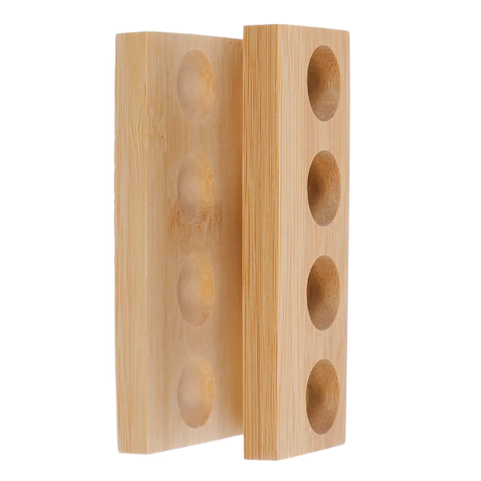 Bamboo Toothbrush Head Organizer Stand 4 Slot Universal Electric Toothbrush Holder for Bathroom Countertop Desktop Shower Space