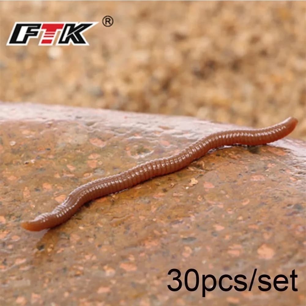 30 7.5 centimetri Lombrico Silicone Esche Per Pesci Morbidi Esche Per Pesci Artificiali Sangue Insetto Pesce Fragranza Accessori Per la Pesca Alla Carpa All'aperto