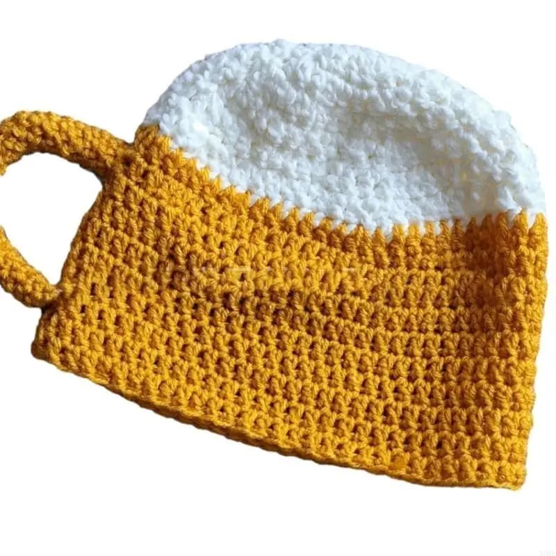 Divertente 3D Boccale Birra Cappello per Adolescenti Ragazza Ragazzi Cappello Lavoro a Maglia Freddo Cappello Beanie Testa