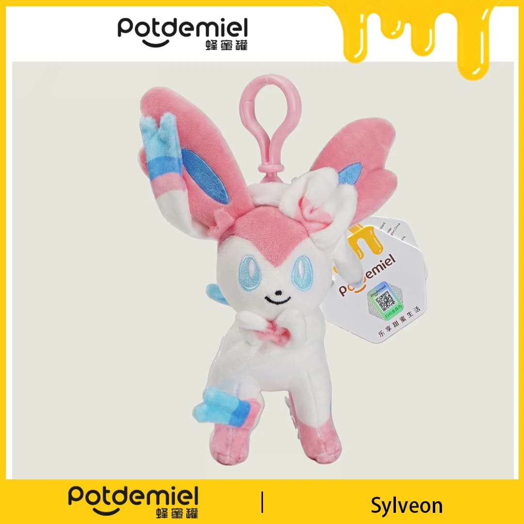 Potdemiel Pokemon Sylveon Plush Luggage Pull Keychain Bag Charm Backpack Pendant Kids Holiday Gift Souvenir Collectible Figure