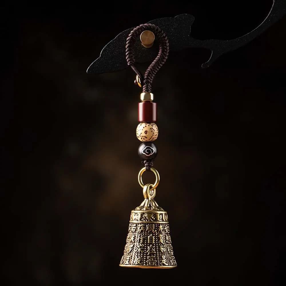 Lucky Rope Brass bell Tibetan Buddhism Lanyard Pendants Interior Accessories Key Rings Car Key Chain Keyfob Car Key Chain