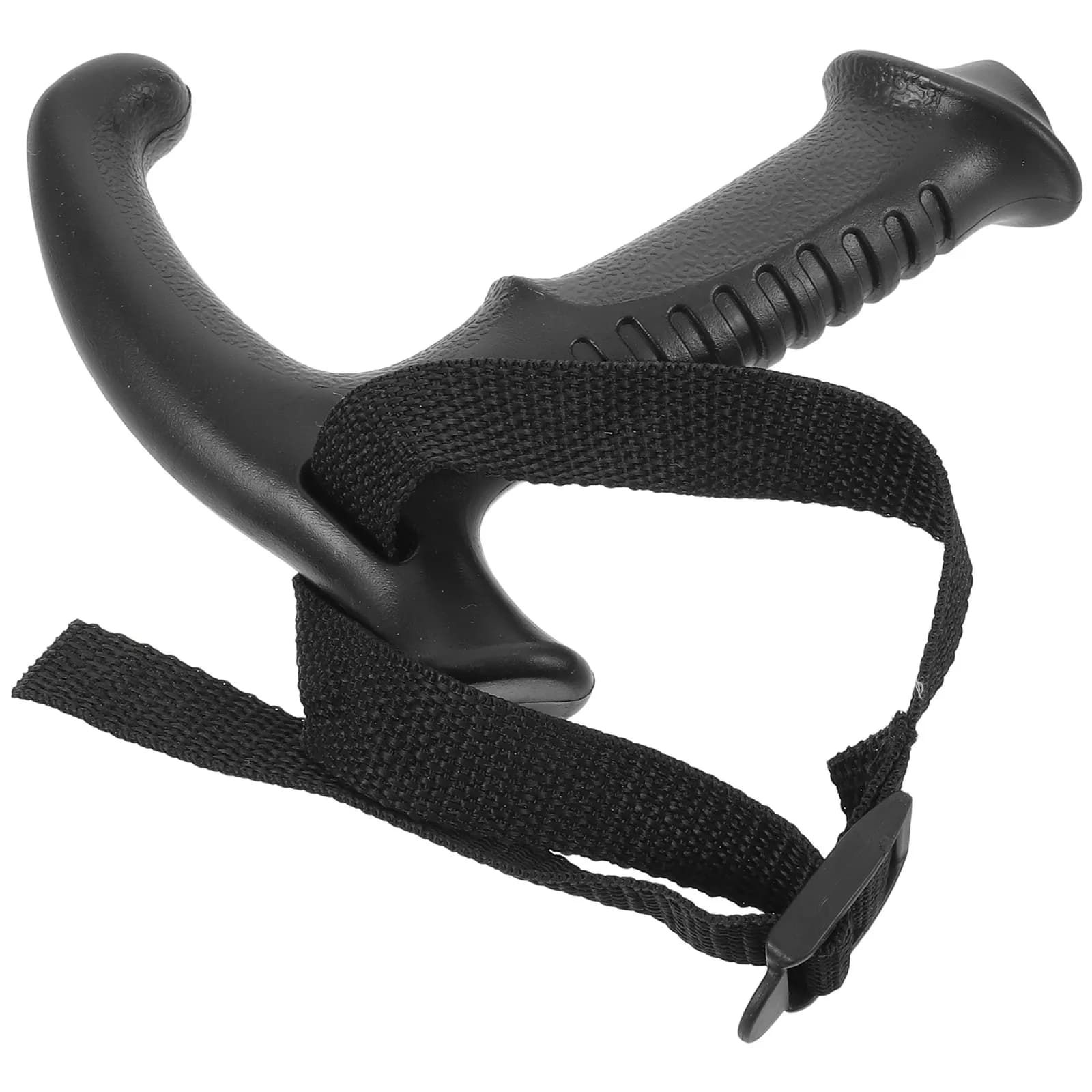 Manico di Ricambio per Bastone da Trekking, Impugnatura Ergonomica a T in Plastica Nera con Cinturino da Polso per Escursionismo e Alpinismo