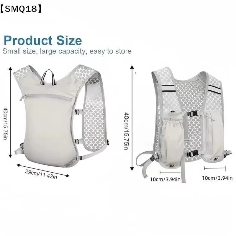 New Running Water Bottle Storage Vest Lightweight Running Vest Reflective Hydration Water Chest Pack With Phone Holder【SMQ】