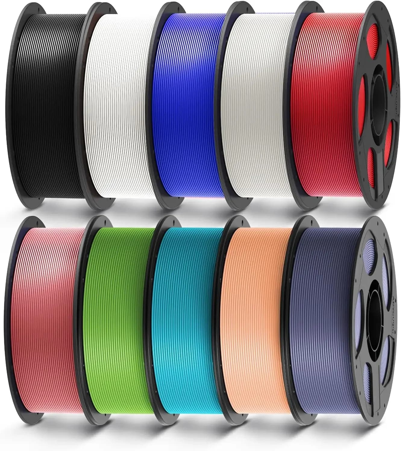 Filamento PLA 1.75mm, Confezione per Stampante 3D, Nero, Bianco, Trasparente, Rosso, Blu, Rosa, Turchese Tropicale, PE