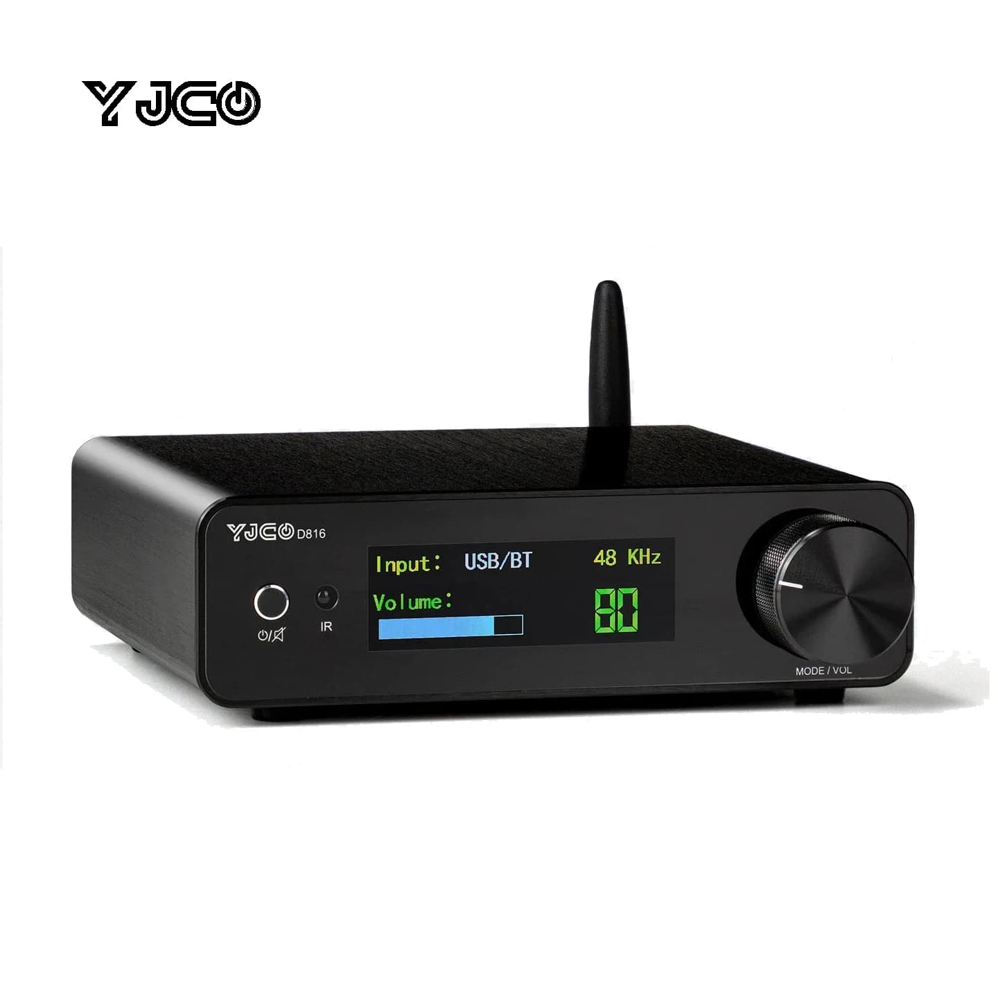 YJCO ACM8816 GaN Power Amplifier 300W×2 HiFi Bluetooth 5.4 Digital Audio Amp Optical Coaxial USB Input for Passive Speakers D816