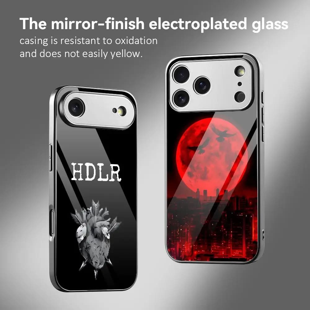 Singer N-Natos y Waor Phone Case For iPhone 17 16 15 14 13 12 Pro Max Plus Electroplated Metal Bumper Case Tempered Glass Back