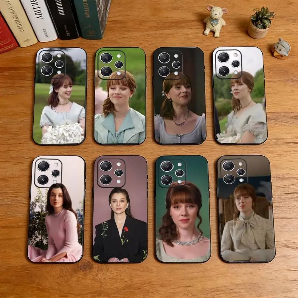 Cover per iPhone in silicone morbido nero con estetica da star TV C-Claudia Jessie per iPhone 17, 16, 15, 14, 13, 12, 11 Plus, Pro Max, XS