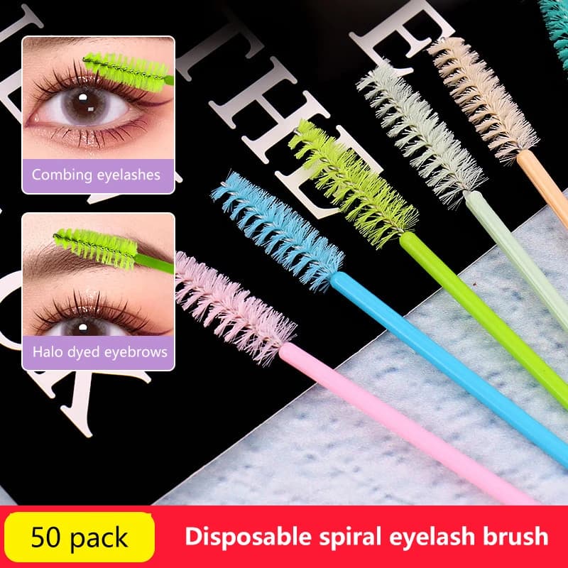 50 Pz Disposable Eyelash Brushes Mascara Bacchette Applicator Spoolies Cosmetic Eyelash Brush Tool for Eyelash Extension