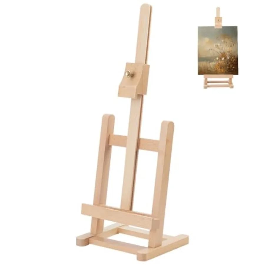 Adjustable Wooden Easel for Painting Solid Wood Tabletop Stand Easel Small Easels for Display for Picture Frames Books Photo Re